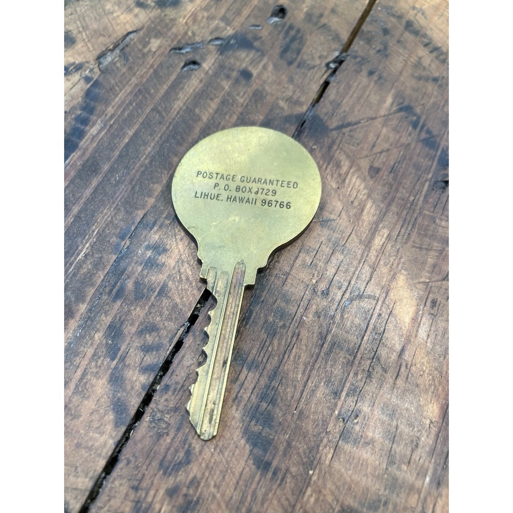 Vintage Kauai Surf Hotel Key Brass Room 554 Lihue Hawaii 1960s 1970s Tiki Era